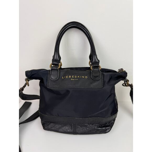 LIEBESKIND Arielle C Black Leather Satchel Removable Strap Purse Shoulder Bag - Picture 3 of 10